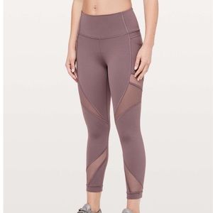 Lululemon Mesh High Rise Mauve Leggings